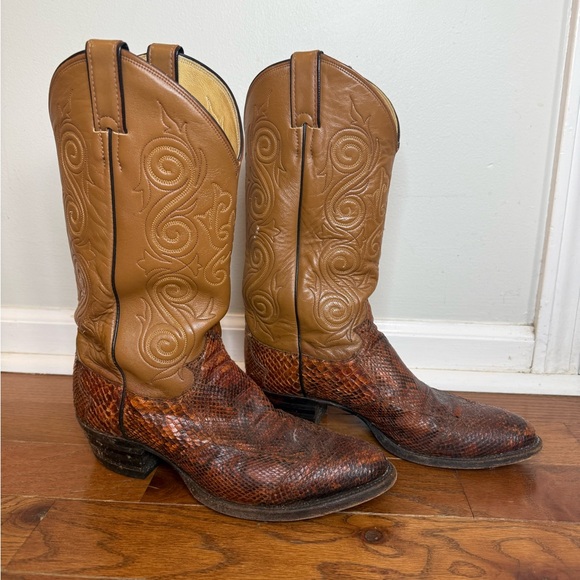 Justin Boots Other - Justin Men’s Leather and Snake Skin Western Boots
